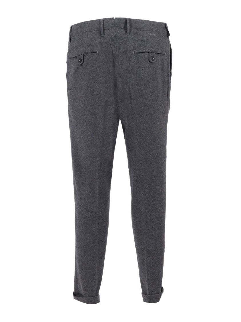 Slowear X Incotex Tailored Grey Trousers With Classic Flat Front And Refined Texture