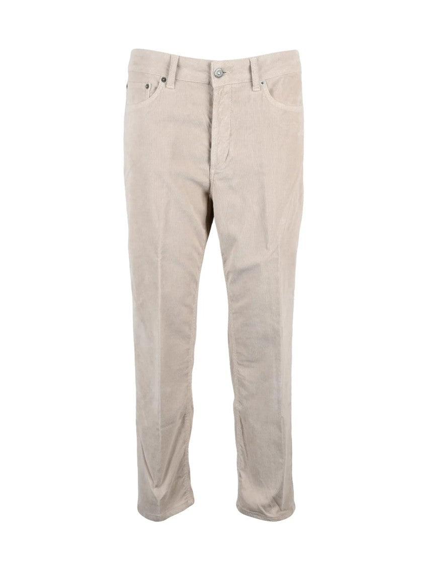Dondup Beige Koons Corduroy Cotton-Blend Loose-Fit Trousers