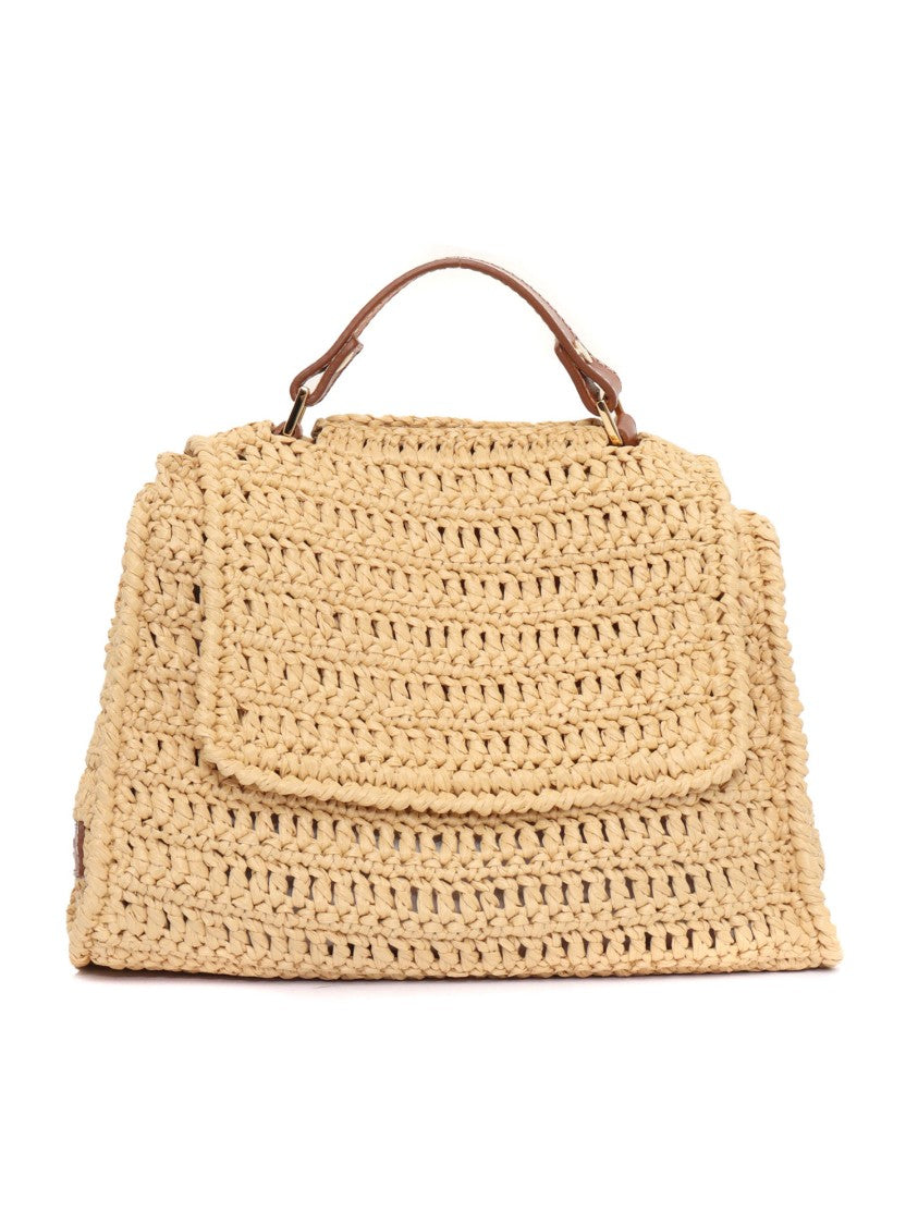Claudio Orciani Textured Woven Bag With Flap Closure