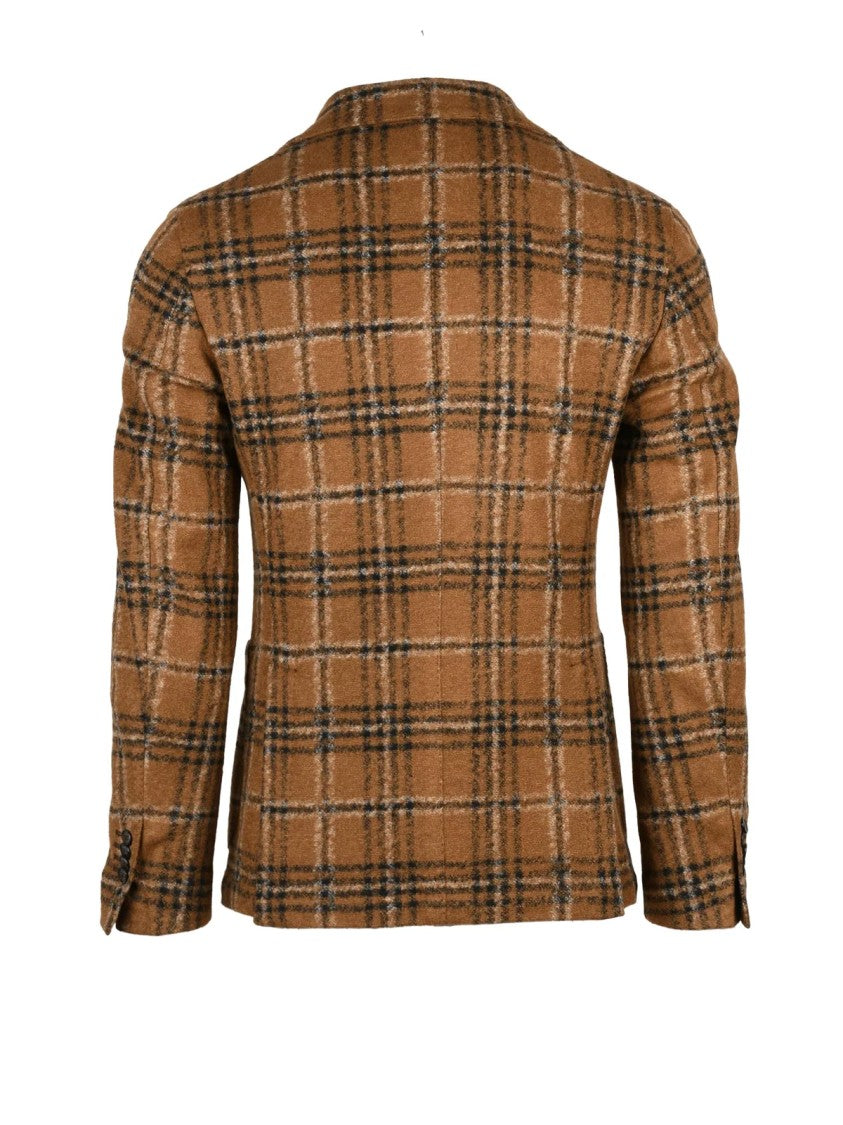 L.B.M. 1911 Round Jacket With Classic Plaid Pattern And Button Closure