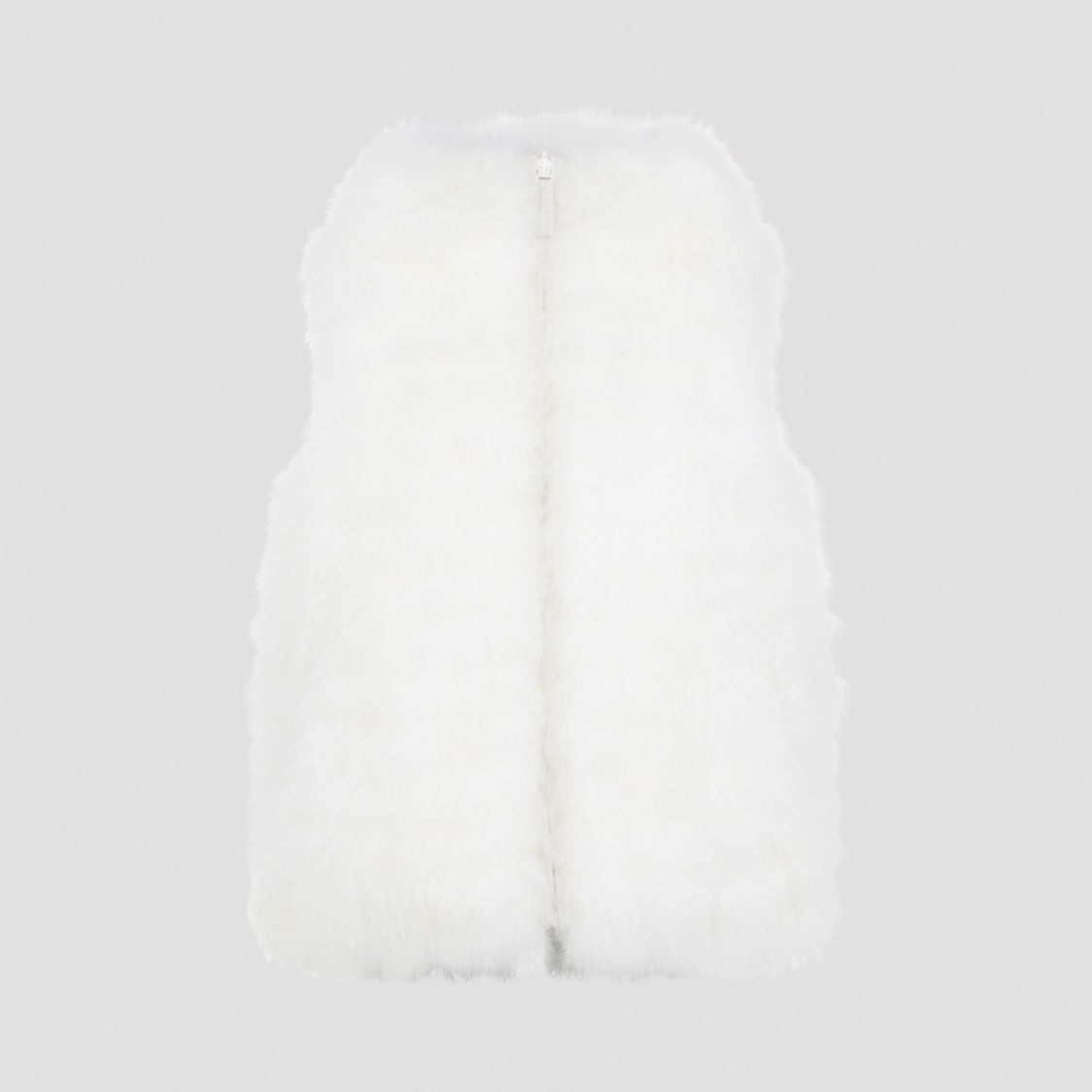 Yves Salomon Double-Faced White Lamb Gilet With Quilted Design