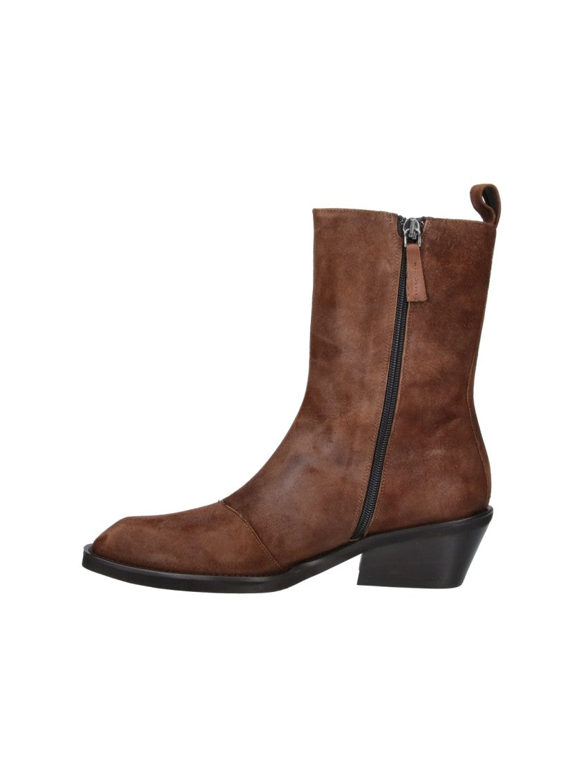 Poeve Brown Pointed Toe Suede Boots