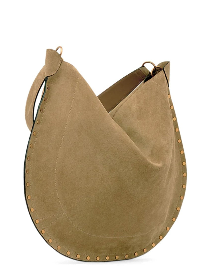 Isabel Marant Oskan Crescent Hobo Bag With Studded Edges