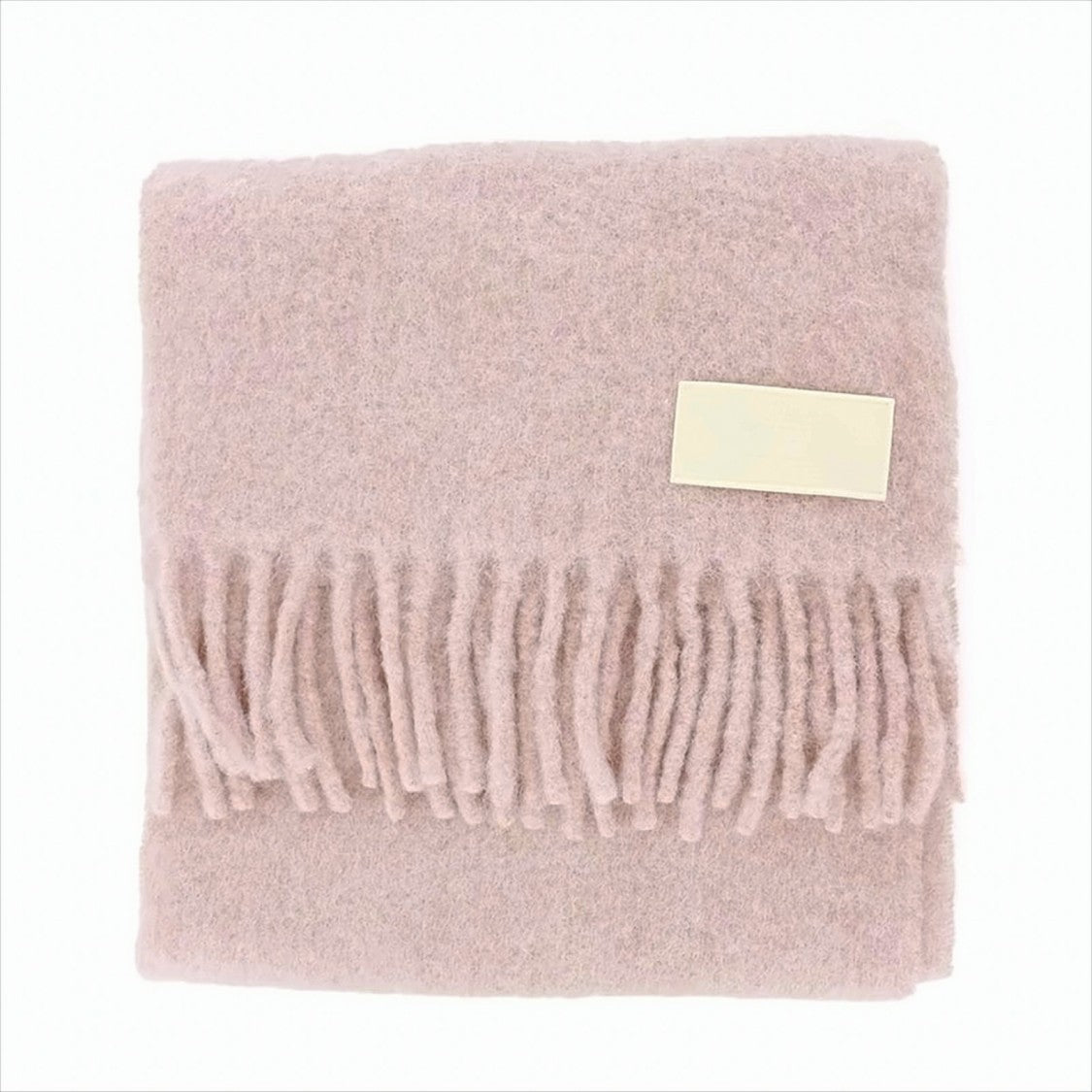 Ami Oversized Alpaca Blend Scarf With Fringed Ends