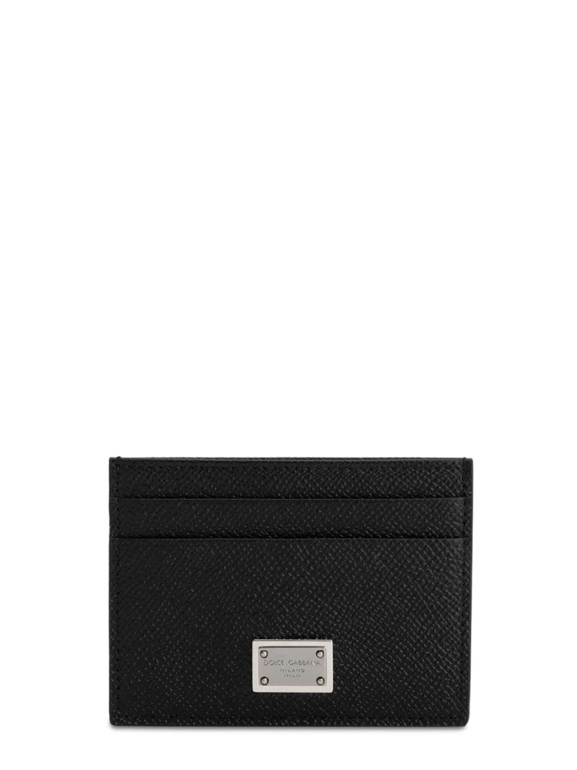 Dolce & Gabbana Portacarte St. Dauphine Textured Calf Leather Card Holder