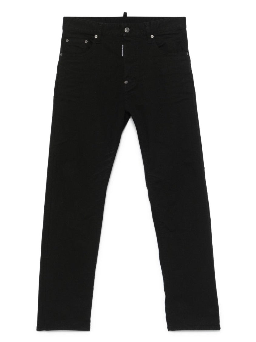 Dsquared2 Straight-Leg Black Denim With Classic Five-Pocket Design