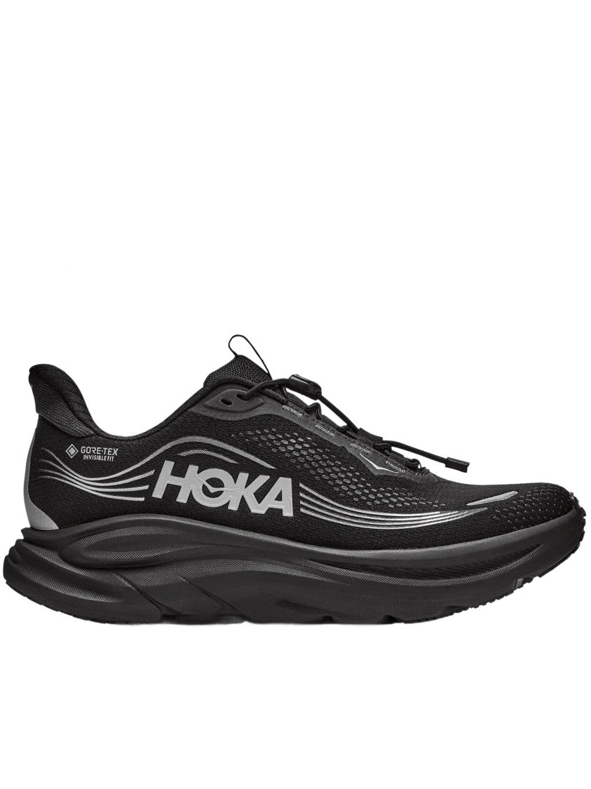 Hoka Black Athletic Sneakers With Streamlined Silhouette And Cushioned Sole
