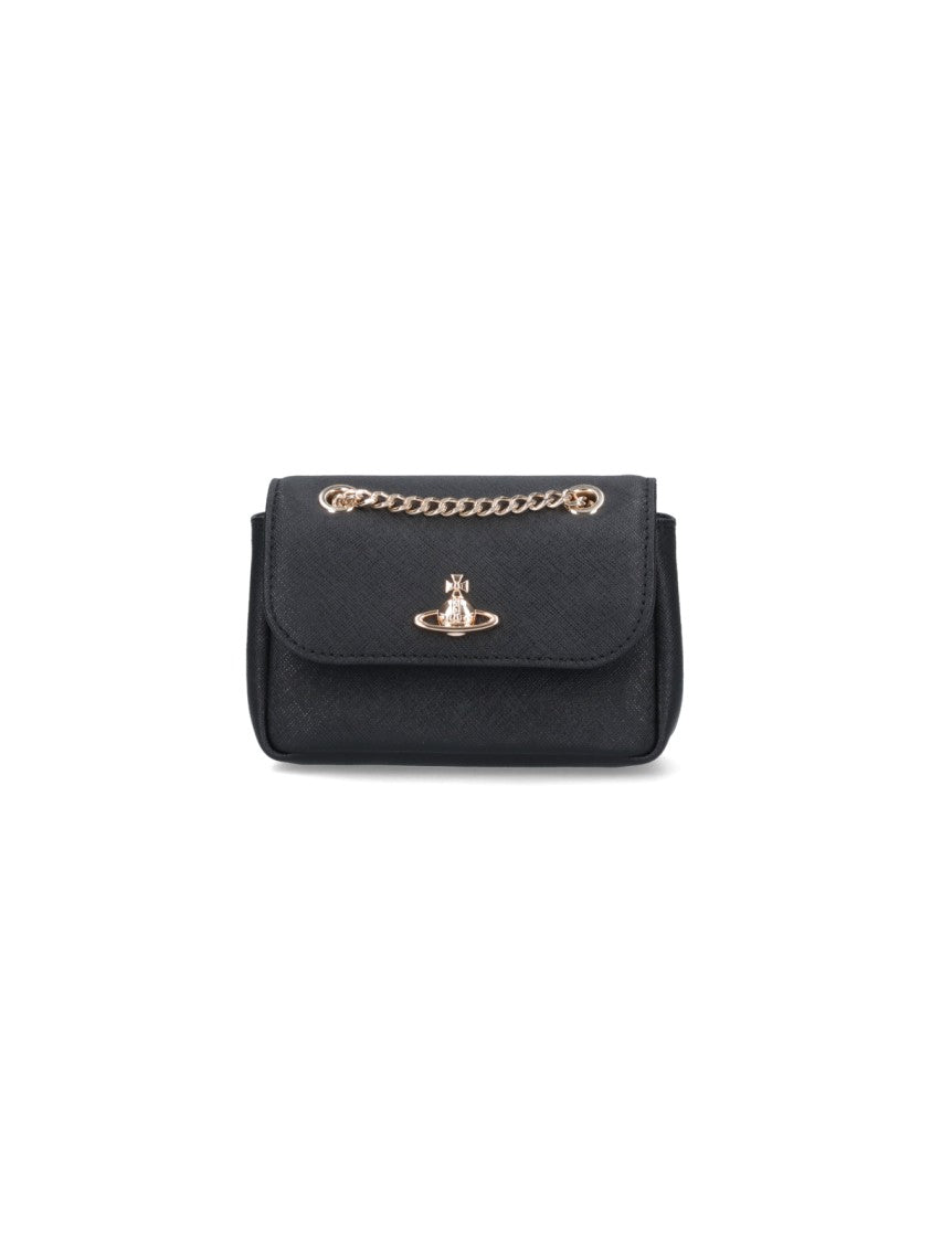 Vivienne Westwood "Orbit" Chain Shoulder Bag – Black