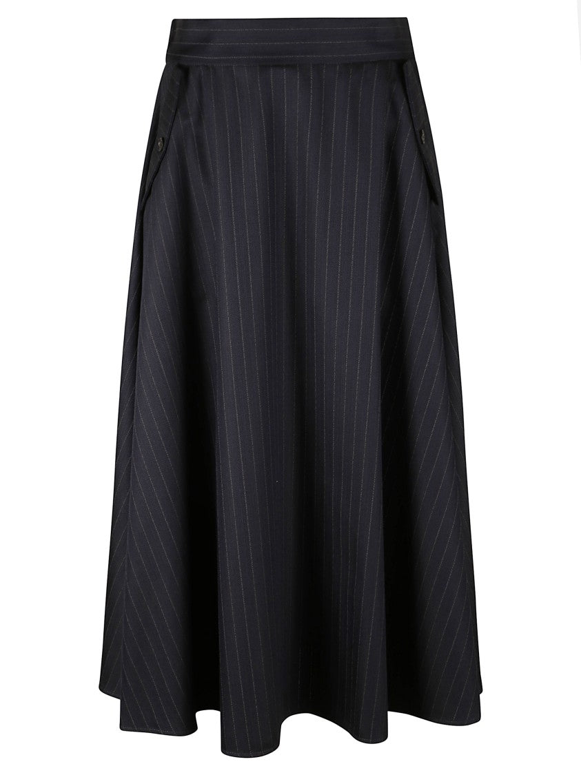Golden Goose Circle Skirt With Flap Pockets And Pinstripe Detail