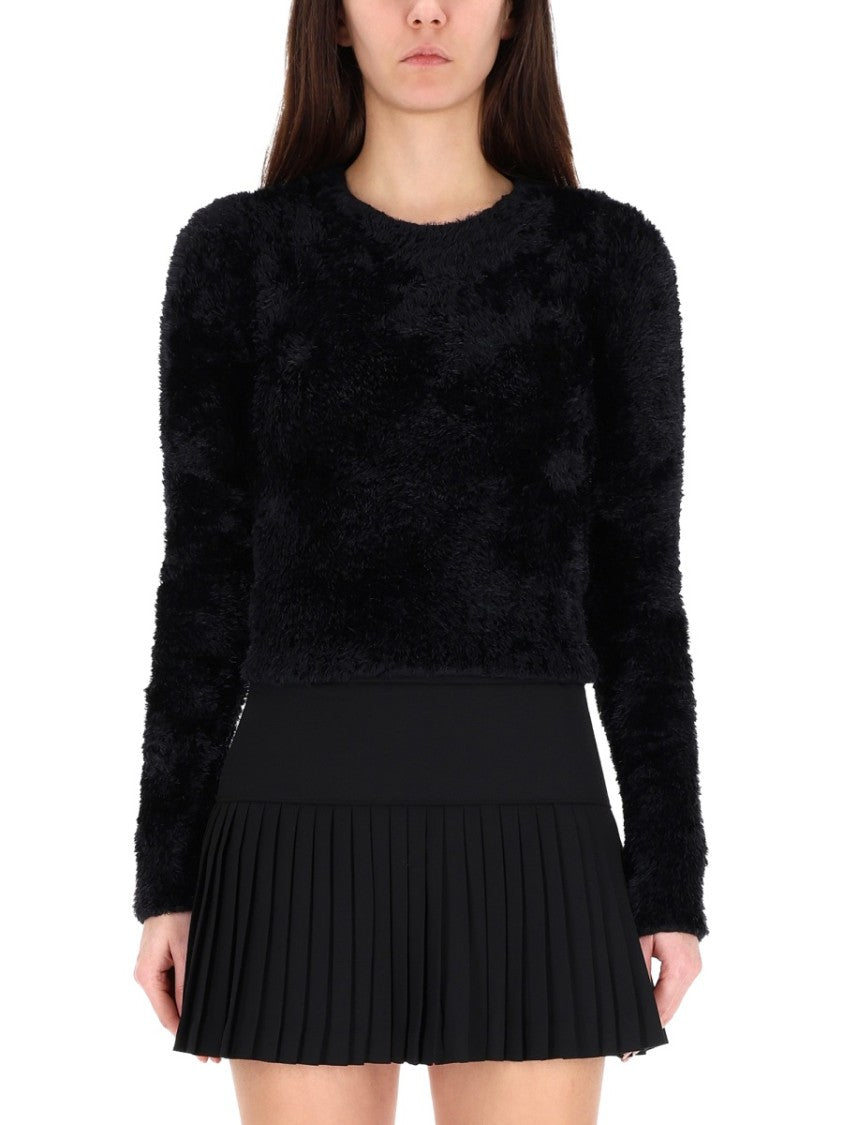 Marine Serre Black Wild Fluffy Polyamide T-Shirt