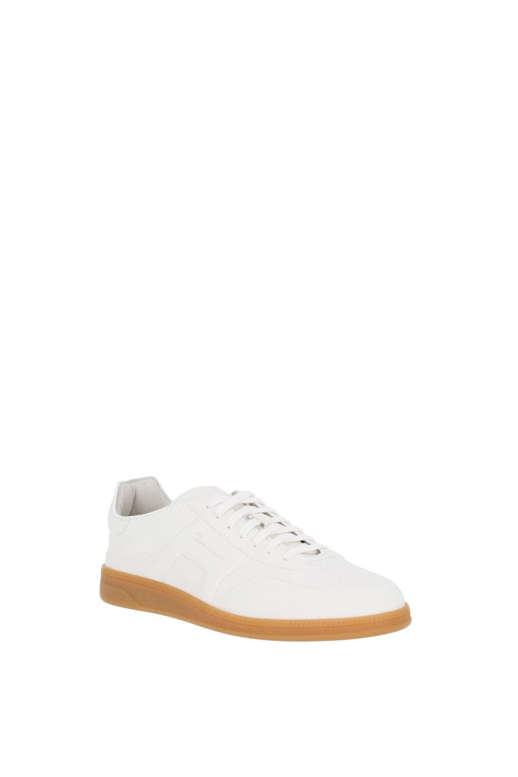 Santoni Oly-Cube Soft Leather Tennis Sneakers