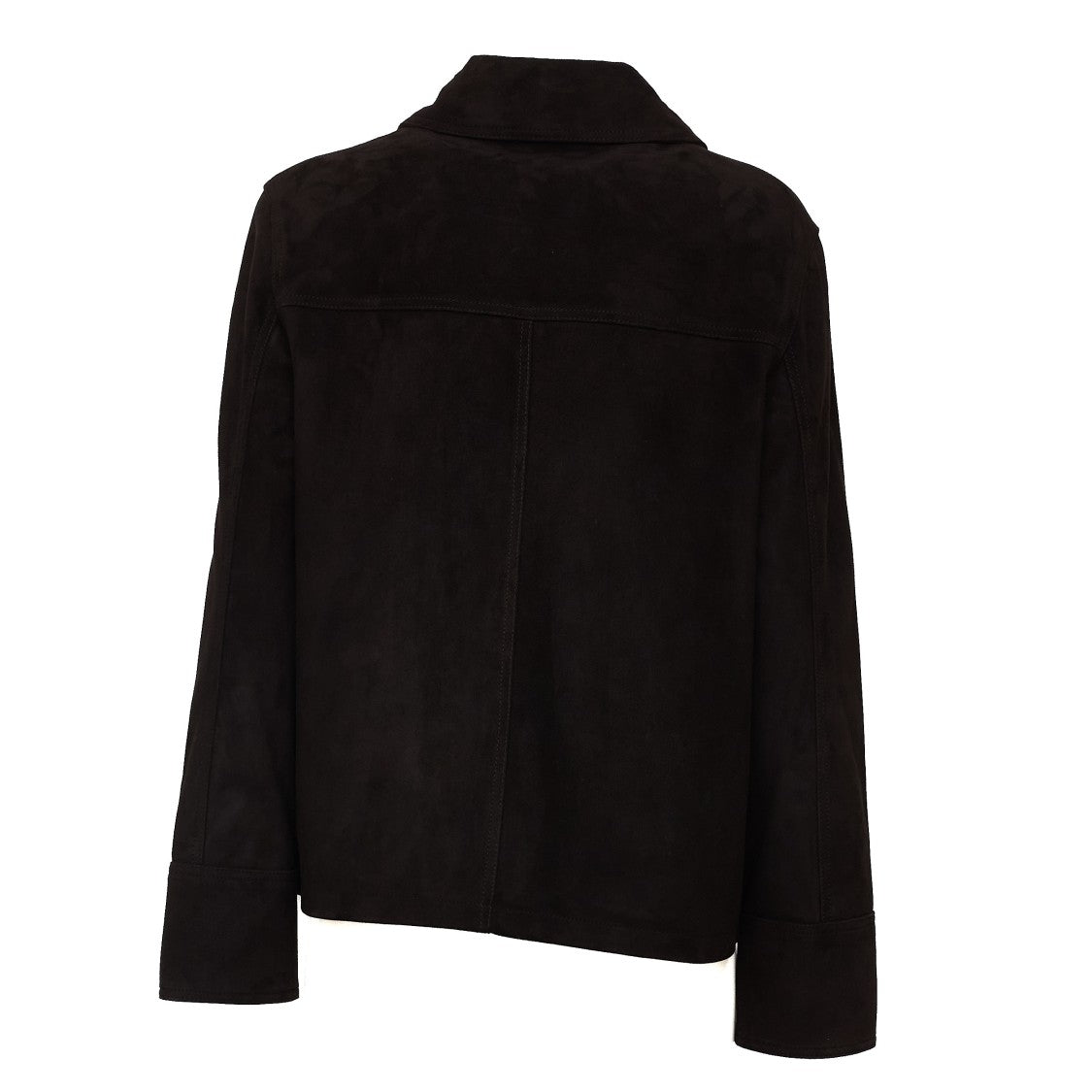 Sword Soft Suede Leather Boxy Shirt Jacket