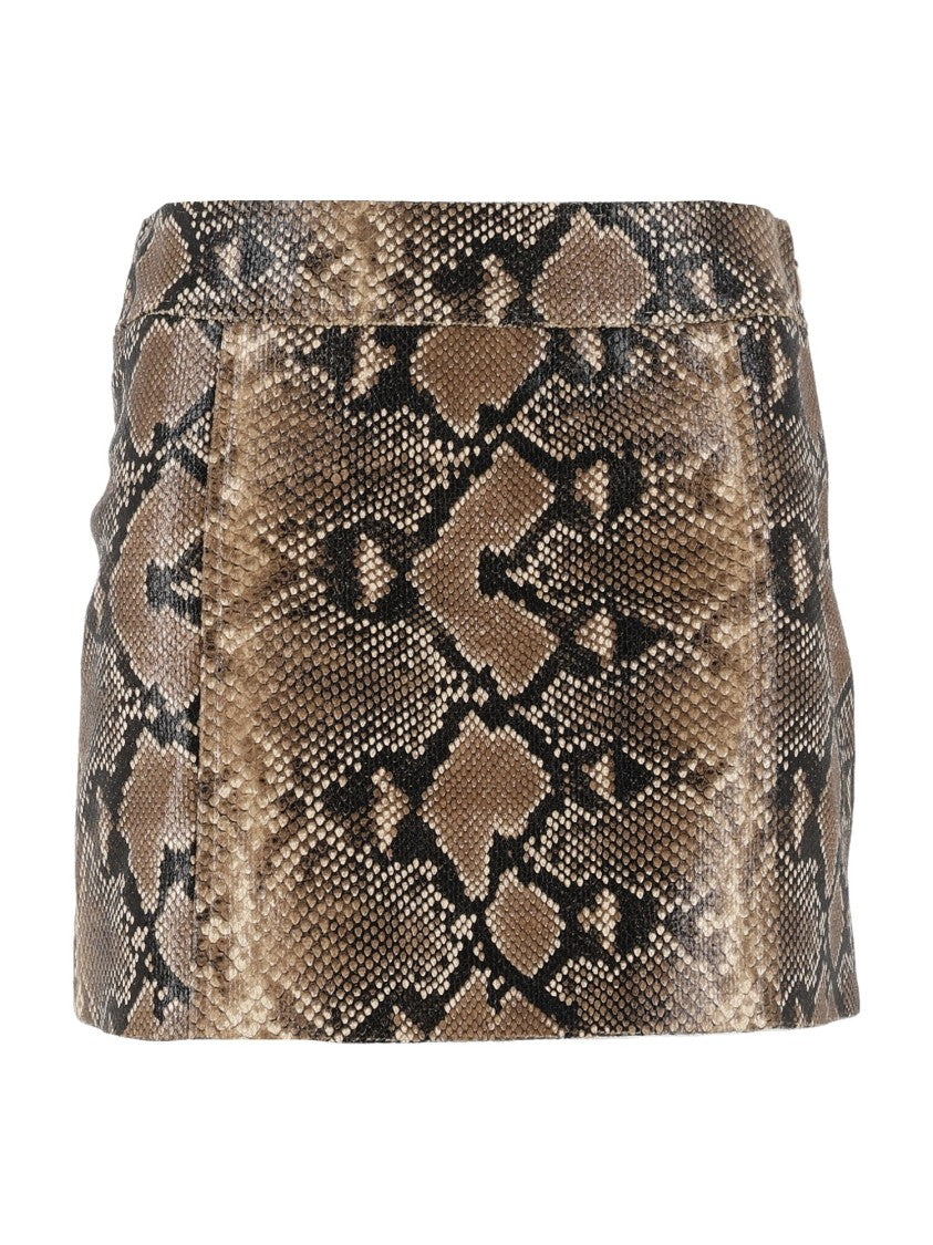 Ermanno Scervino Snakeskin Pattern Fitted Silhouette Mini Skirt