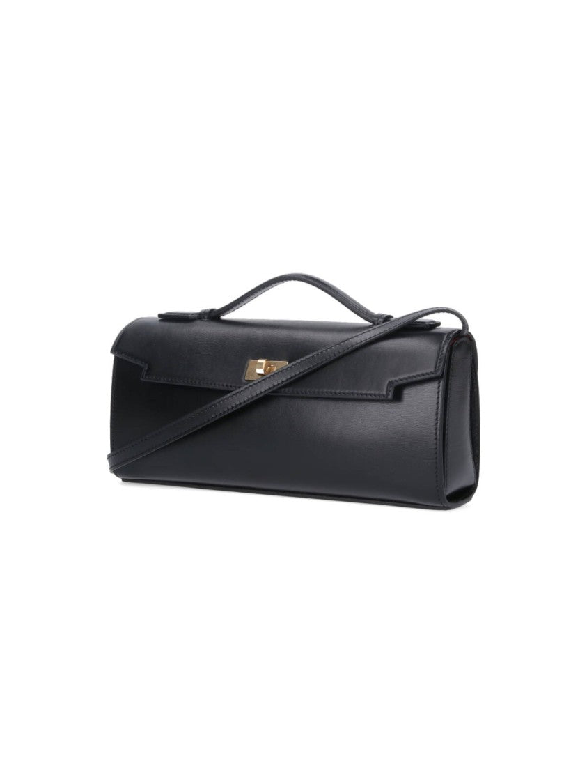 Anya Hindmarch Black Mortimer Flap Leather Clutch