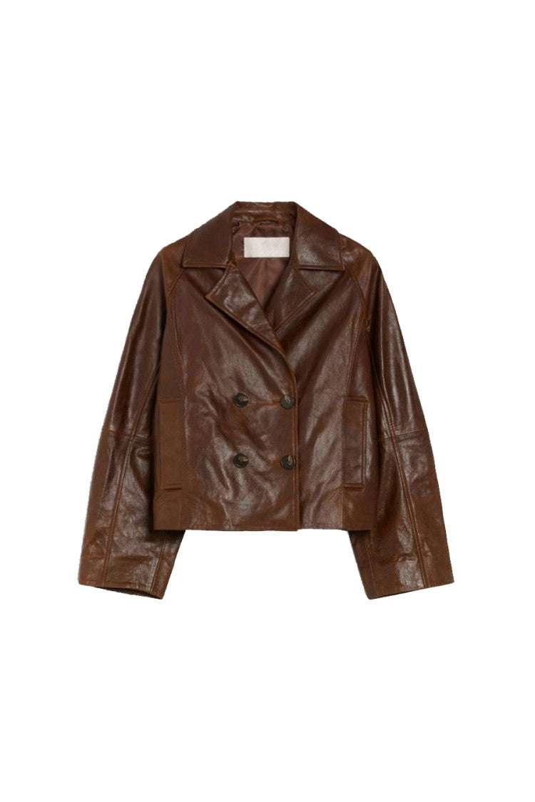 I Blues Brown Leather Jacket