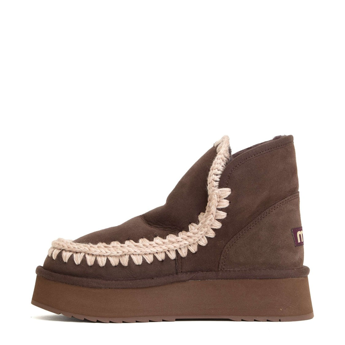 Mou Mini Eskimo Platform Boots With Crochet Detailing