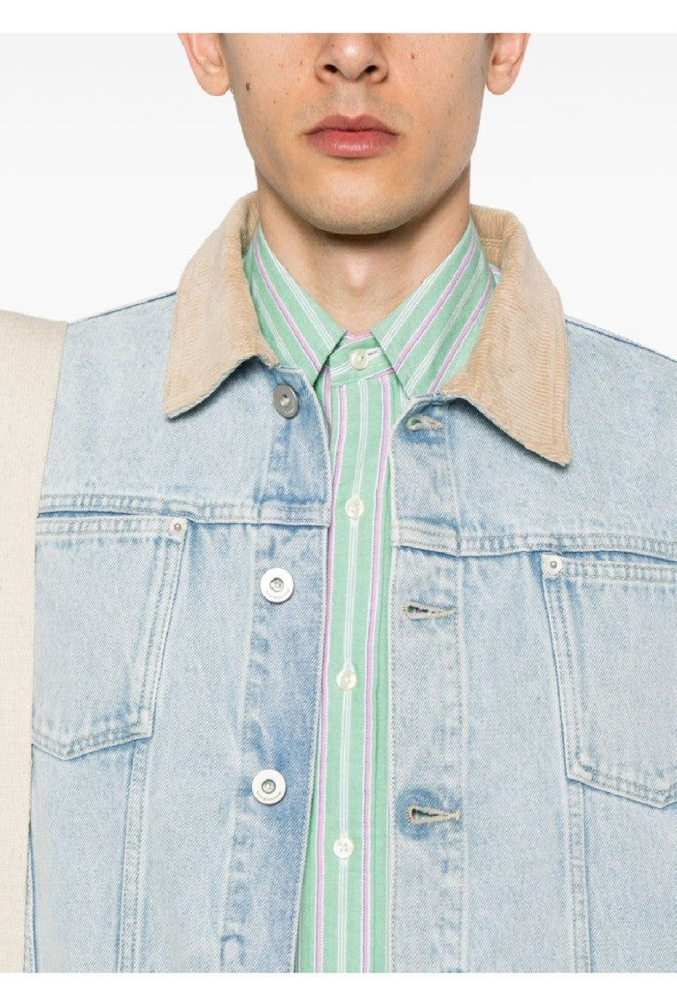 Drôle De Monsieur Light Blue Faded Denim Jacket
