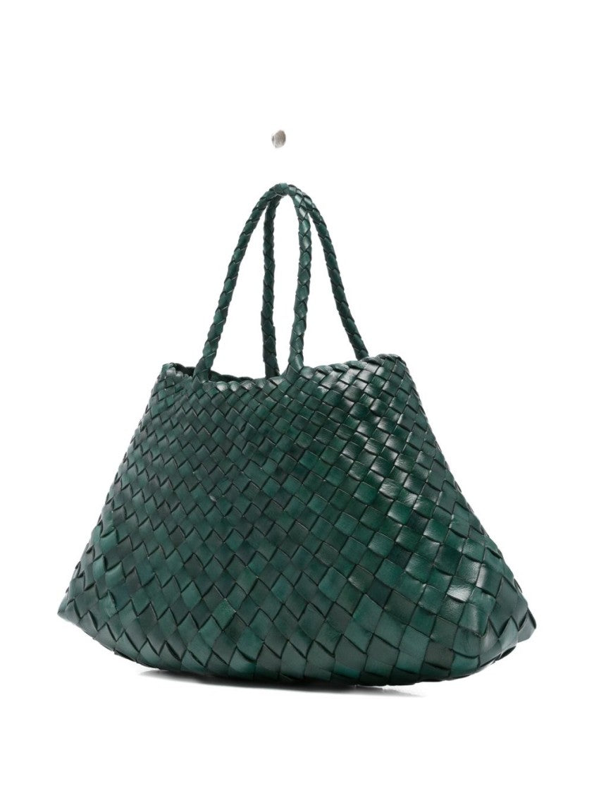 Dragon Diffusion Woven Calfskin Tote Handbag With Braided Handles