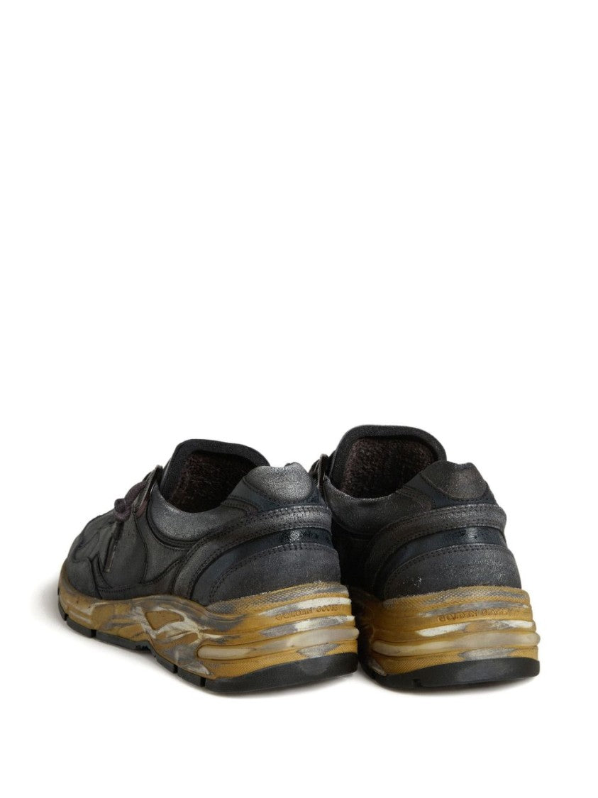Golden Goose Sleek Black Sneakers With Distressed Finish
