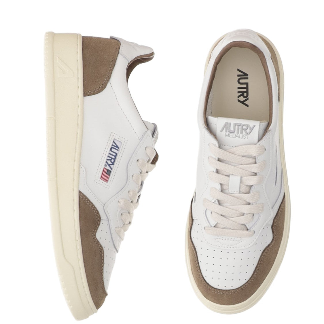 Autry Leather Sneakers With Suede Inserts And Logo Accents