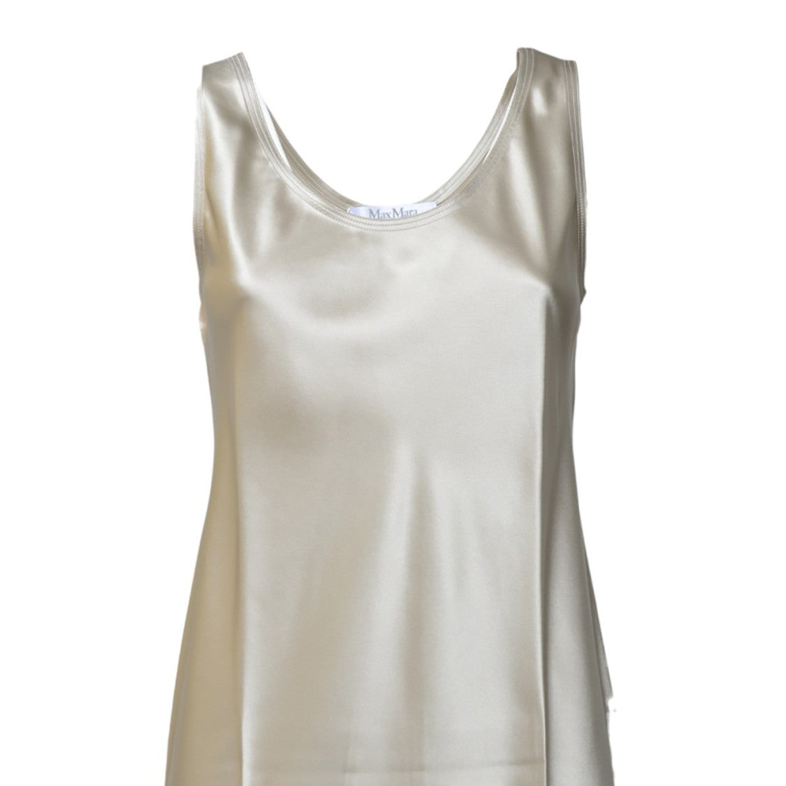 Max Mara Pearl Gray Silk Satin Banjo Dress