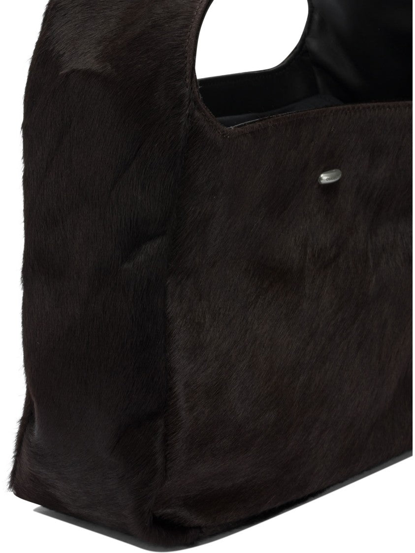 Our Legacy Structured Geometric Handbag In Italian Buckskin Leather