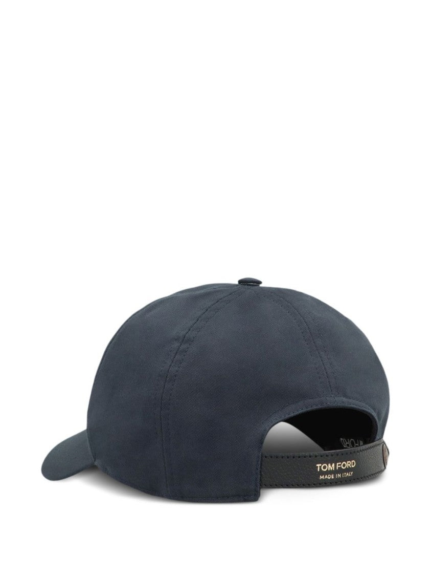 Tom Ford Navy Cotton Baseball Cap With Embroidered Logo