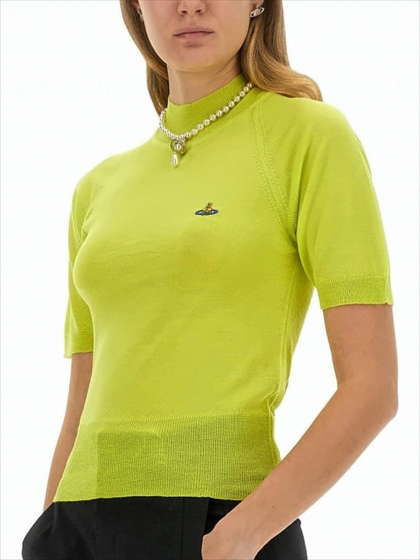 Vivienne Westwood Fitted Turtleneck Sweater In Lime Green