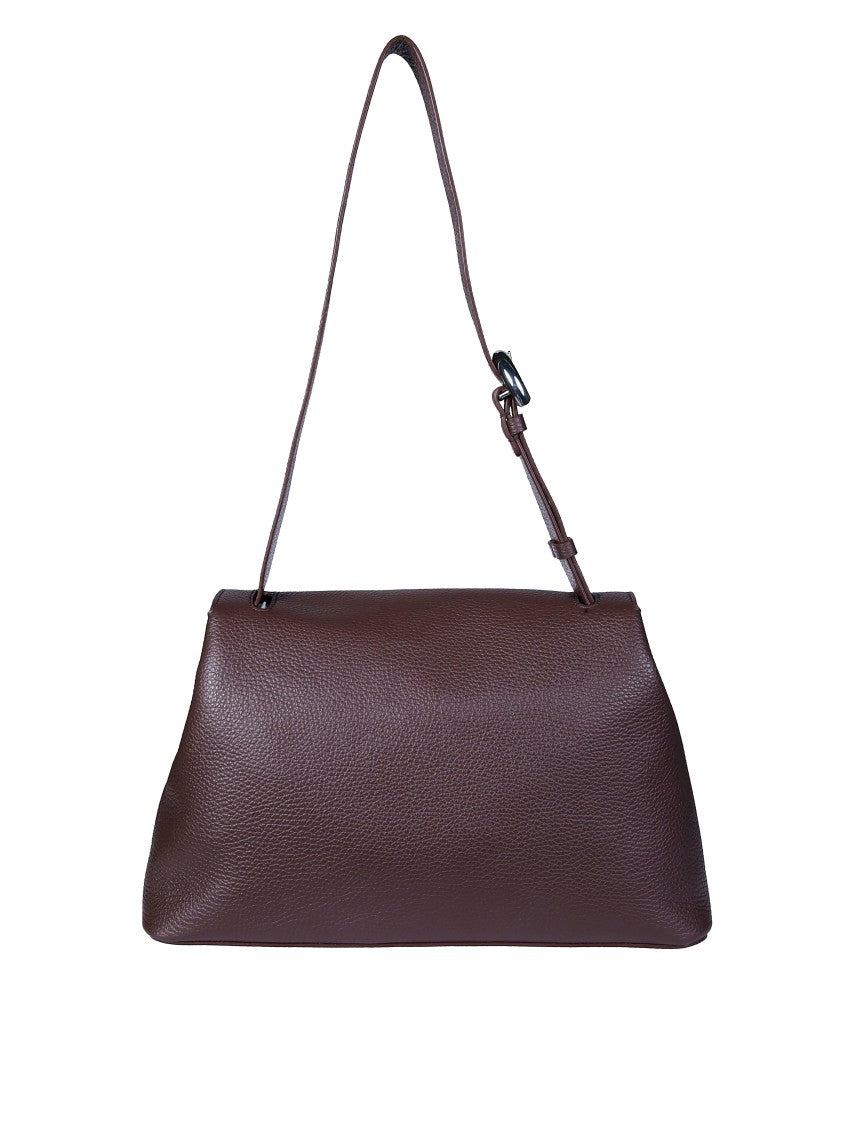 Coccinelle Brown Fern Structured Flap Shoulder Bag
