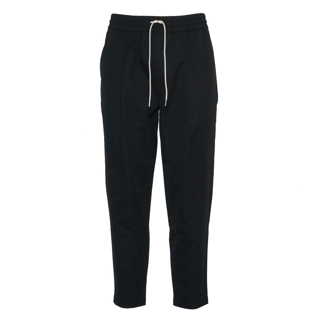 Drôle De Monsieur Cropped Trousers With Elastic Waistband And Pleated Details