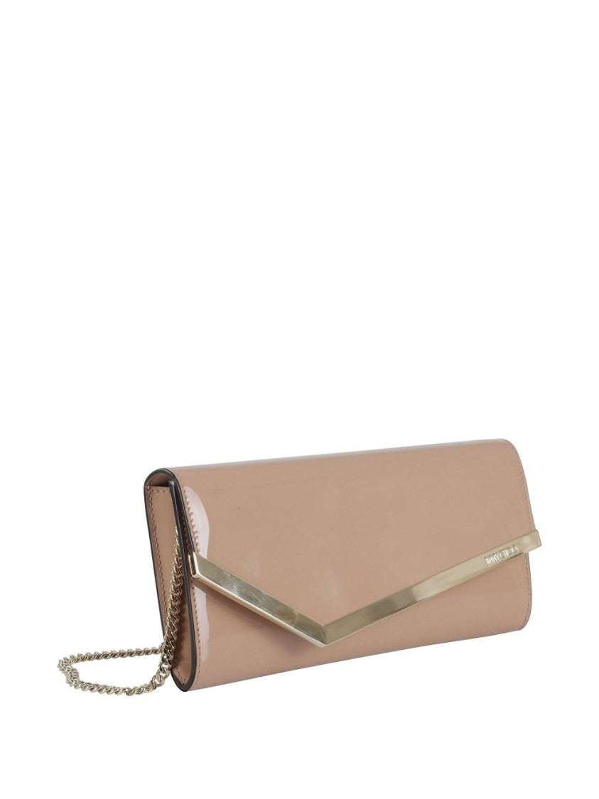 Jimmy Choo Ballet Pink Flap Clutch With Light Gold-Tone Hardware