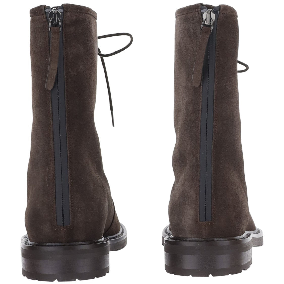 Legres Brown Front Lace-Up Suede Boots