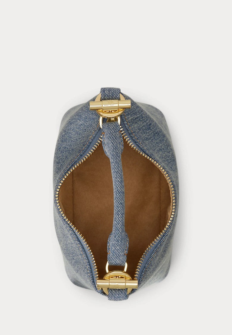 Lauren Ralph Lauren Slouchy Denim Handbag With Versatile Leather Straps