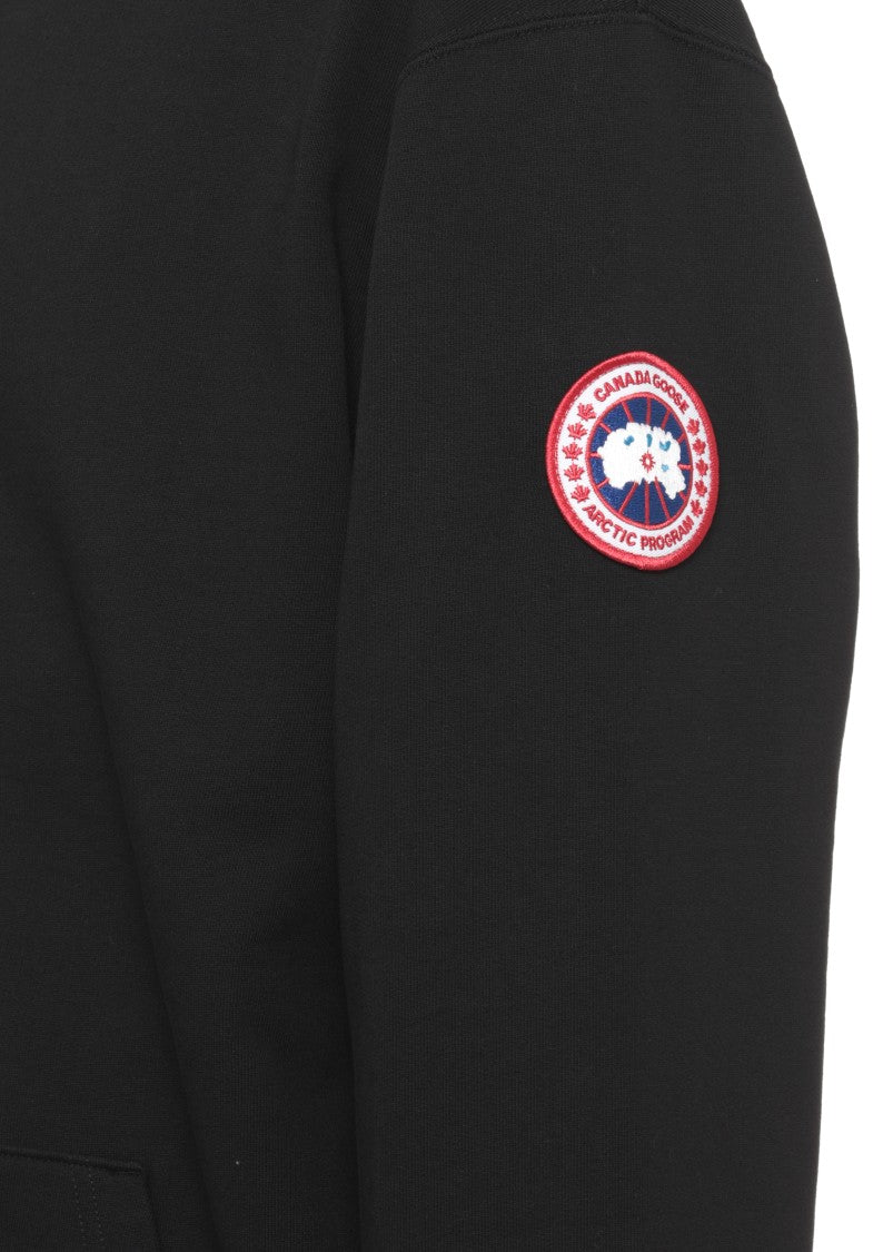 Canada Goose Cotton Hooded Sweatshirt With Silver Zipper And Logo Patch