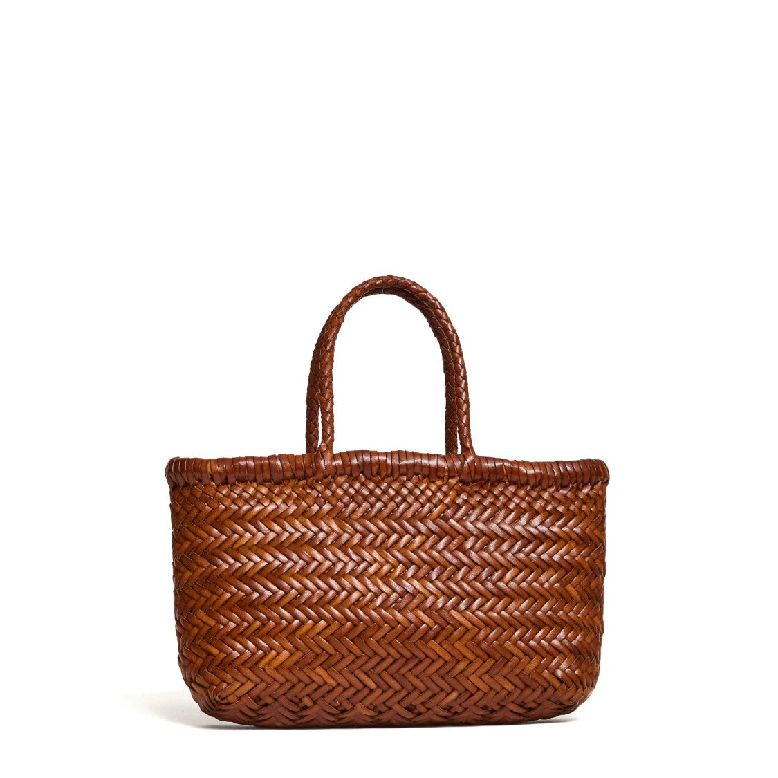 Dragon Diffusion Mini Flat Gora Woven Leather Tote Bag