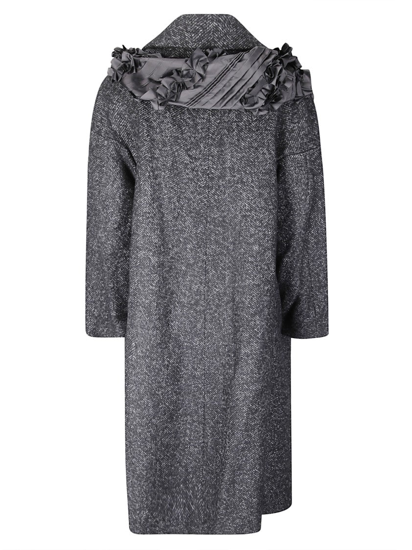 Comme Des Garçons Long Coat With Textured Fabric