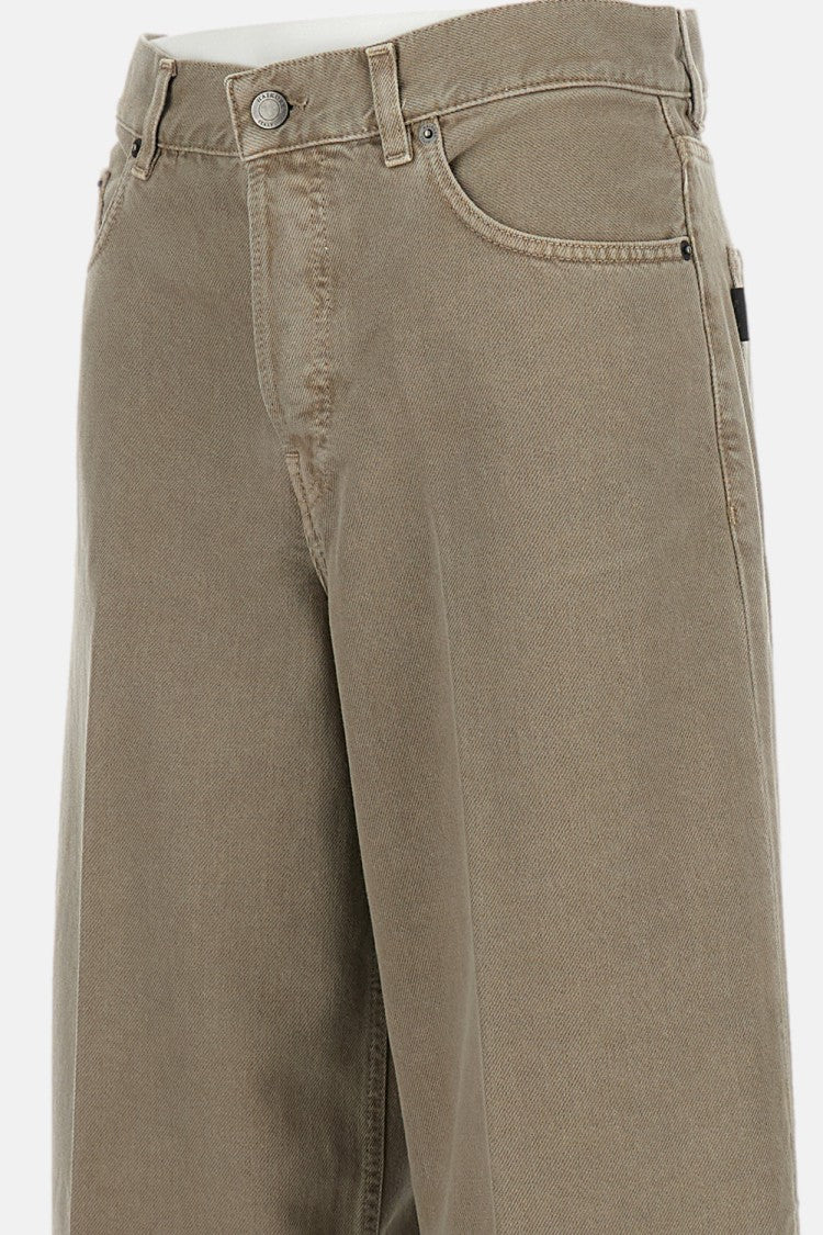 Haikure Wide Denim Pants With Relaxed Fit And Classic Five-Pocket Styling