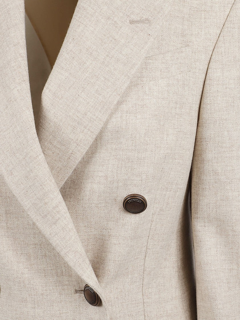 Brunello Cucinelli Double-Breasted Tailored Jacket With Peak Lapels
