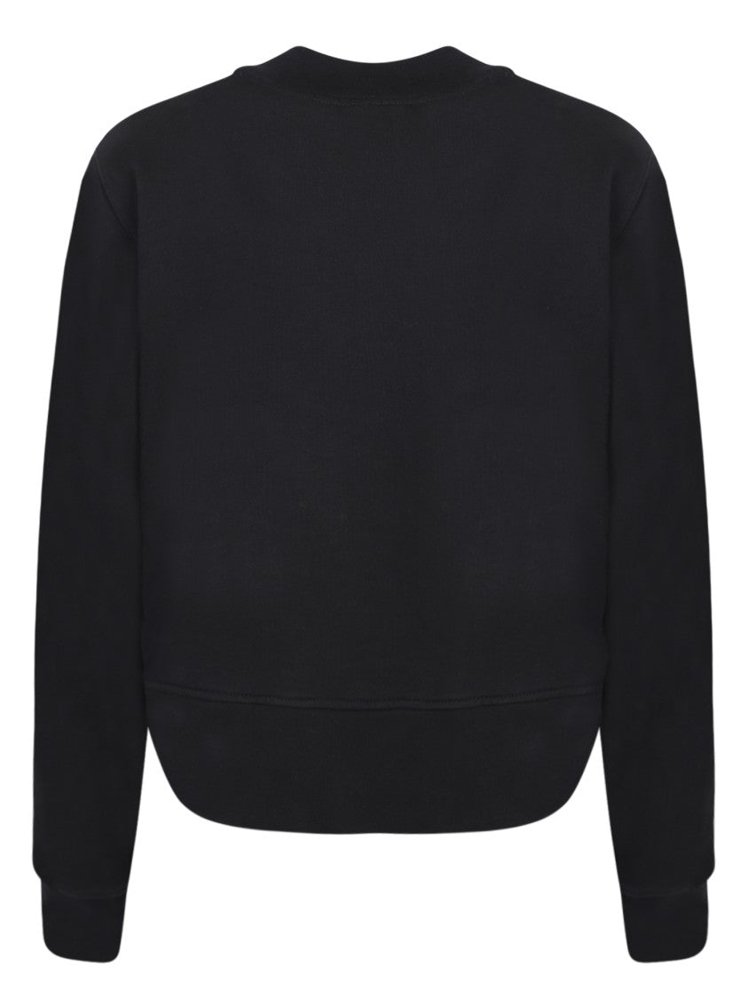 Palm Angels Cropped Black Sweatshirt