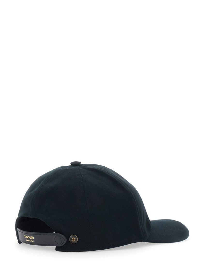 Tom Ford Canvas Cap With Embroidered Logo And Adjustable Strap