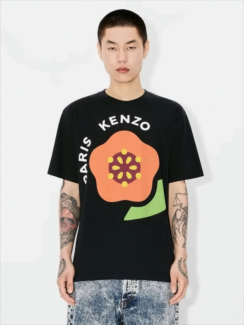 Kenzo Graphic Short-Sleeve T-Shirt With Bold Flower Motif