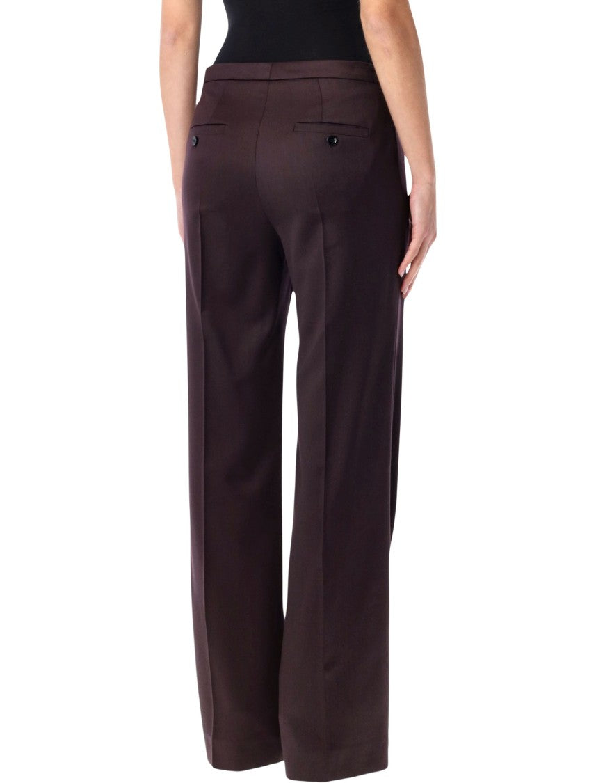 Magda Butrym Straight-Leg Wool Trousers In Burgundy