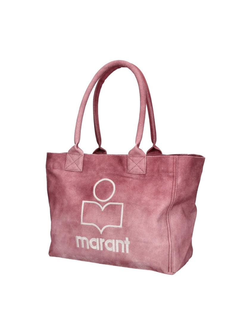 Isabel Marant Compact Red Cotton Tote Bag With Logo Detail