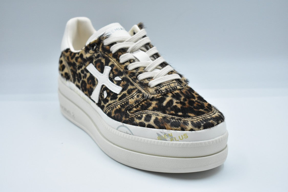 Premiata Leopard Print Brown Sneakers With Chunky Sole