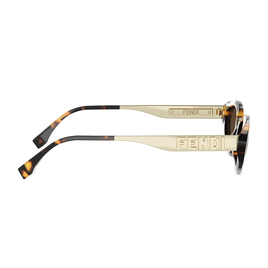 Fendi Havana Fendigraphy Acetate Oval Sunglasses