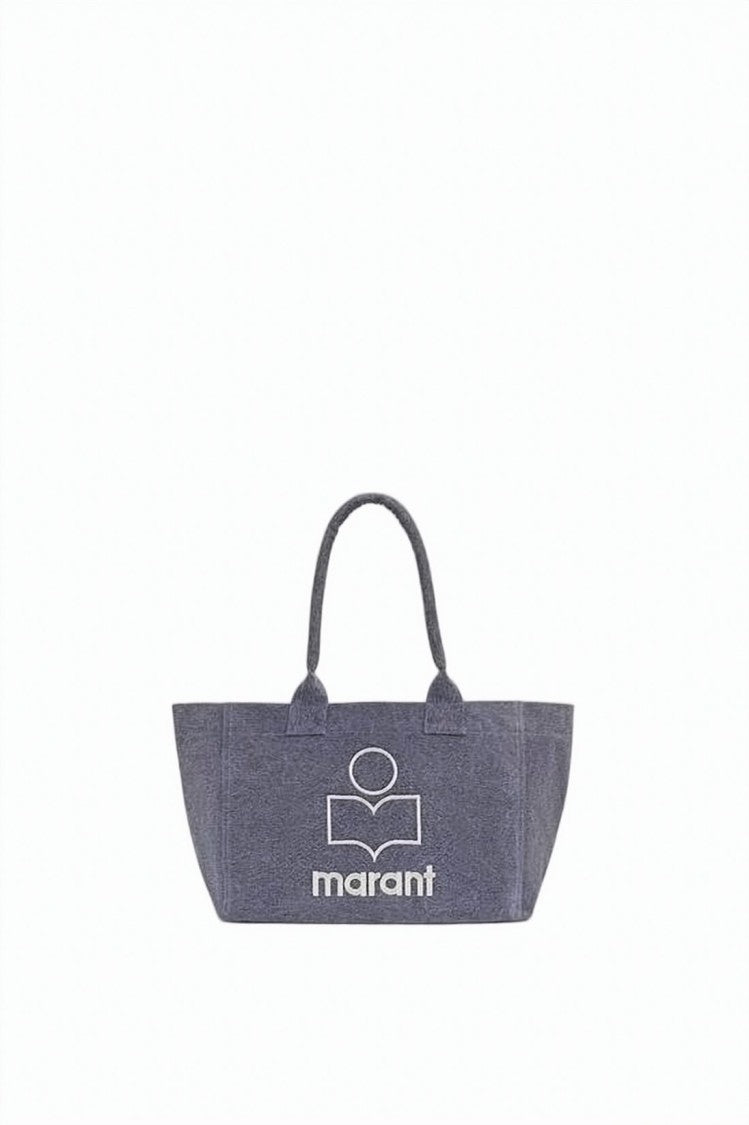 Isabel Marant Rectangular Grey Shoulder Bag With Contrasting Logo Design