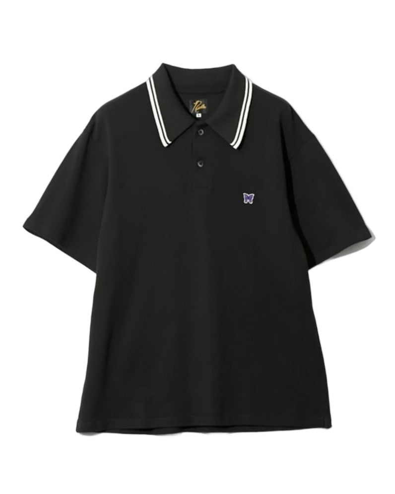 Needles Classic Collar Polo Shirt With Double Stripes And Embroidered Logo