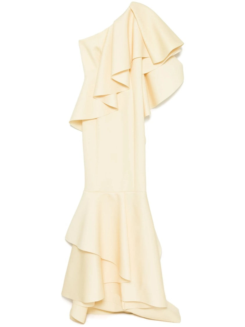 Saiid Kobeisy Ruffled Scuba Long Dress