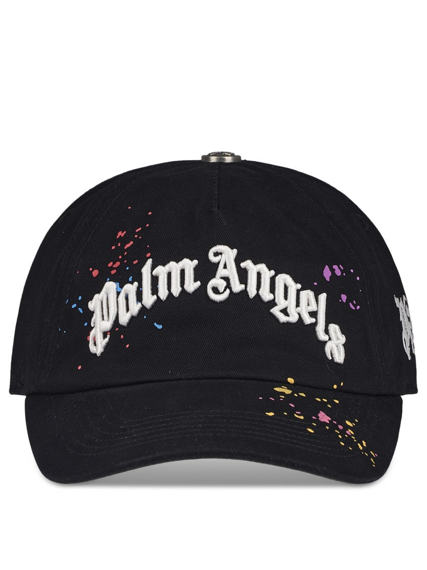 Palm Angels Curved Brim Cap With Bold Embroidery And Colorful Accents