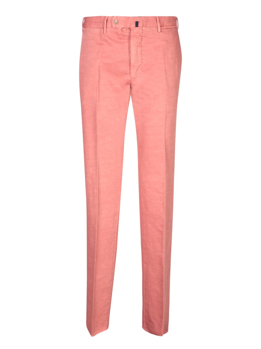 Incotex Pink Linen Bend Trousers